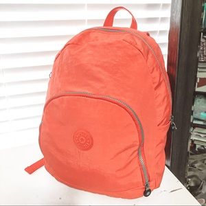 Kipling Bright Orange Large Zipper Backpack